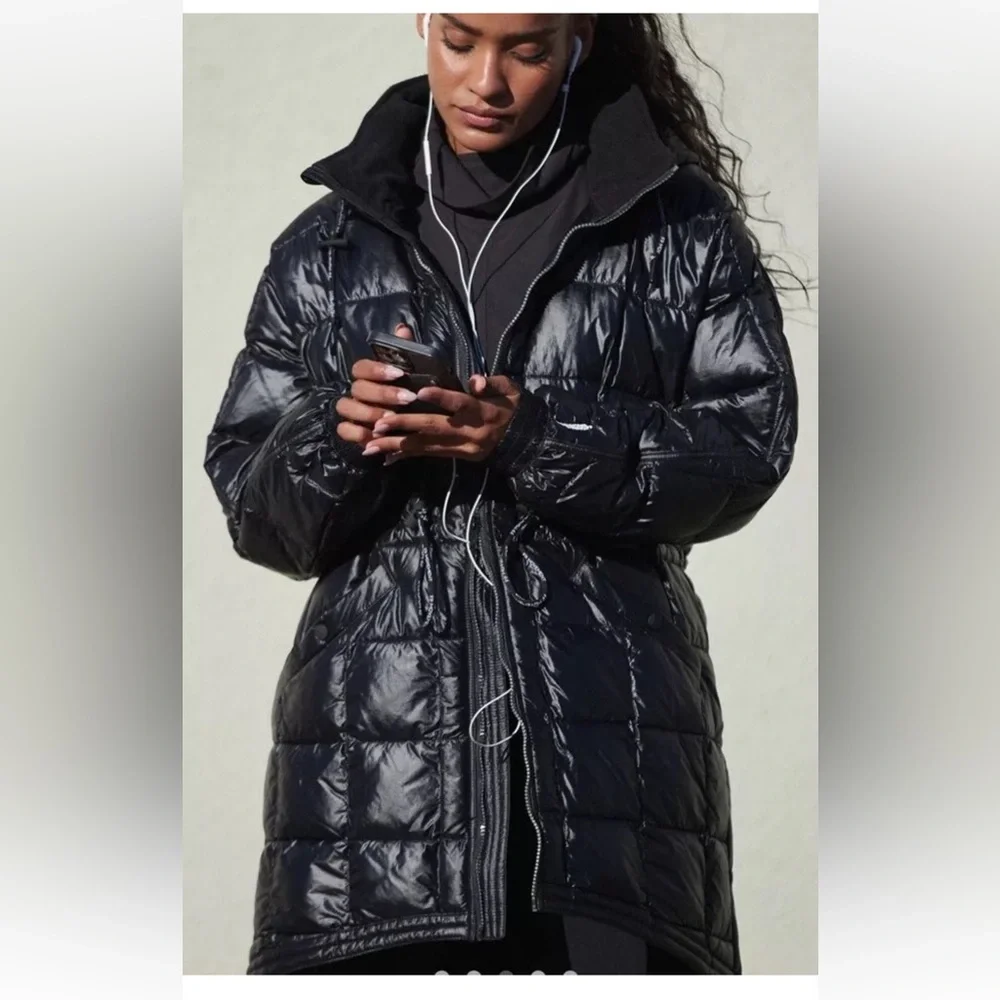 Free People Movement Patricia Packable Poncho Puffer Hooded Zip Fleece Collar - Picture 3 of 7